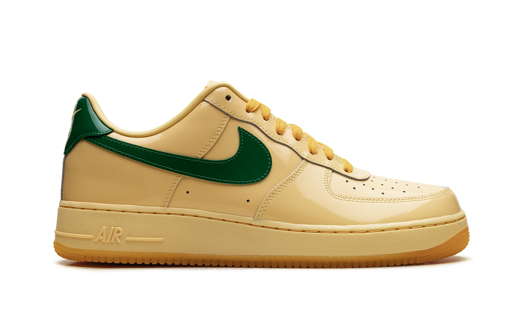 Nike Air Force 1 Low Patent Leather Topaz Gold Pine Green IO4489 700