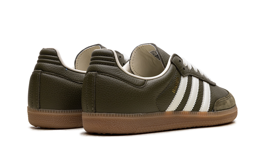 Adidas Samba OG med dark khaki/off-white/gum JR0890