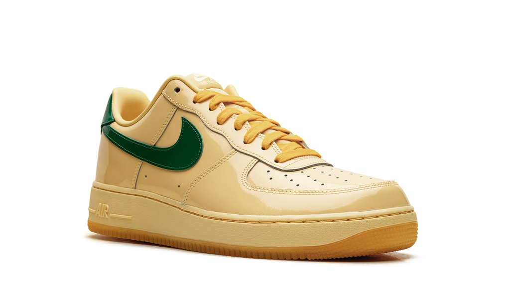 Nike Air Force 1 Low Patent Leather Topaz Gold Pine Green IO4489 700