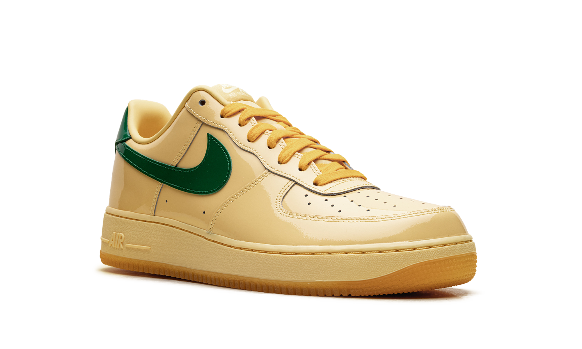Nike Air Force 1 Low Patent Leather Topaz Gold Pine Green IO4489 700
