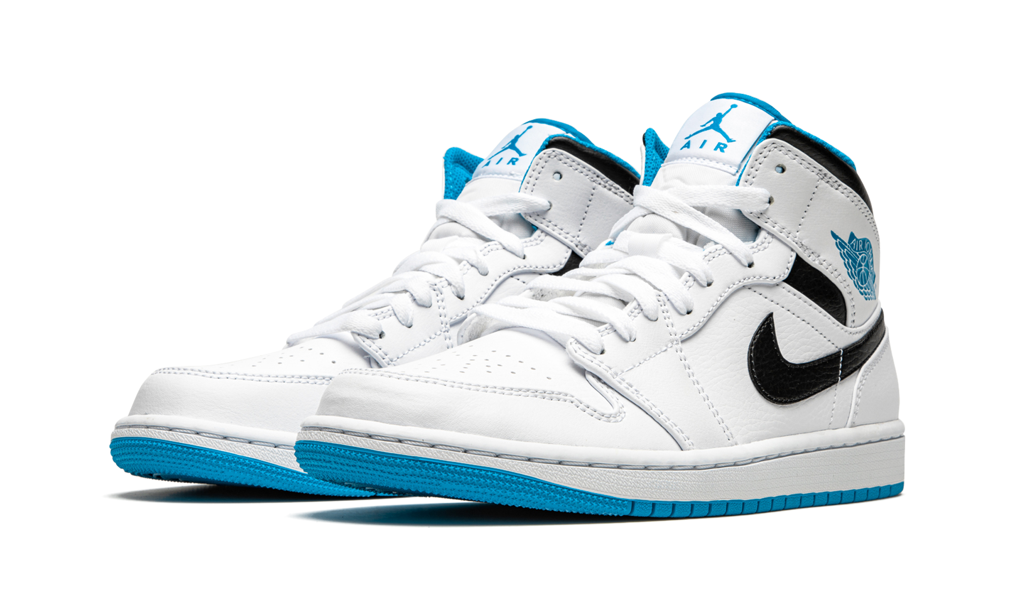 Air Jordan 1 Mid White / Laser Blue 554724 141