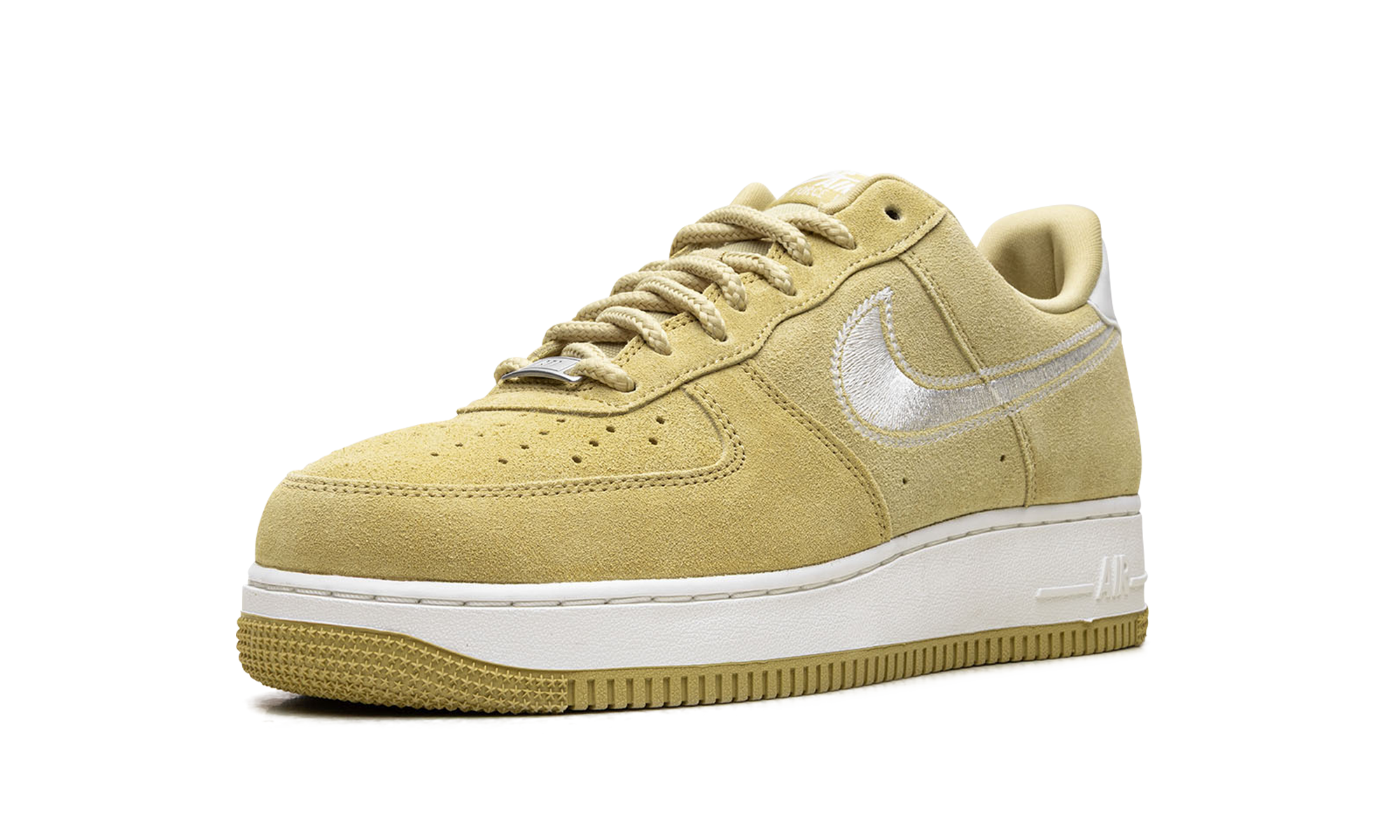Nike Air Force 1 Low '07 LV8 Buff Gold Sail Embroidered Swoosh HJ4465 700