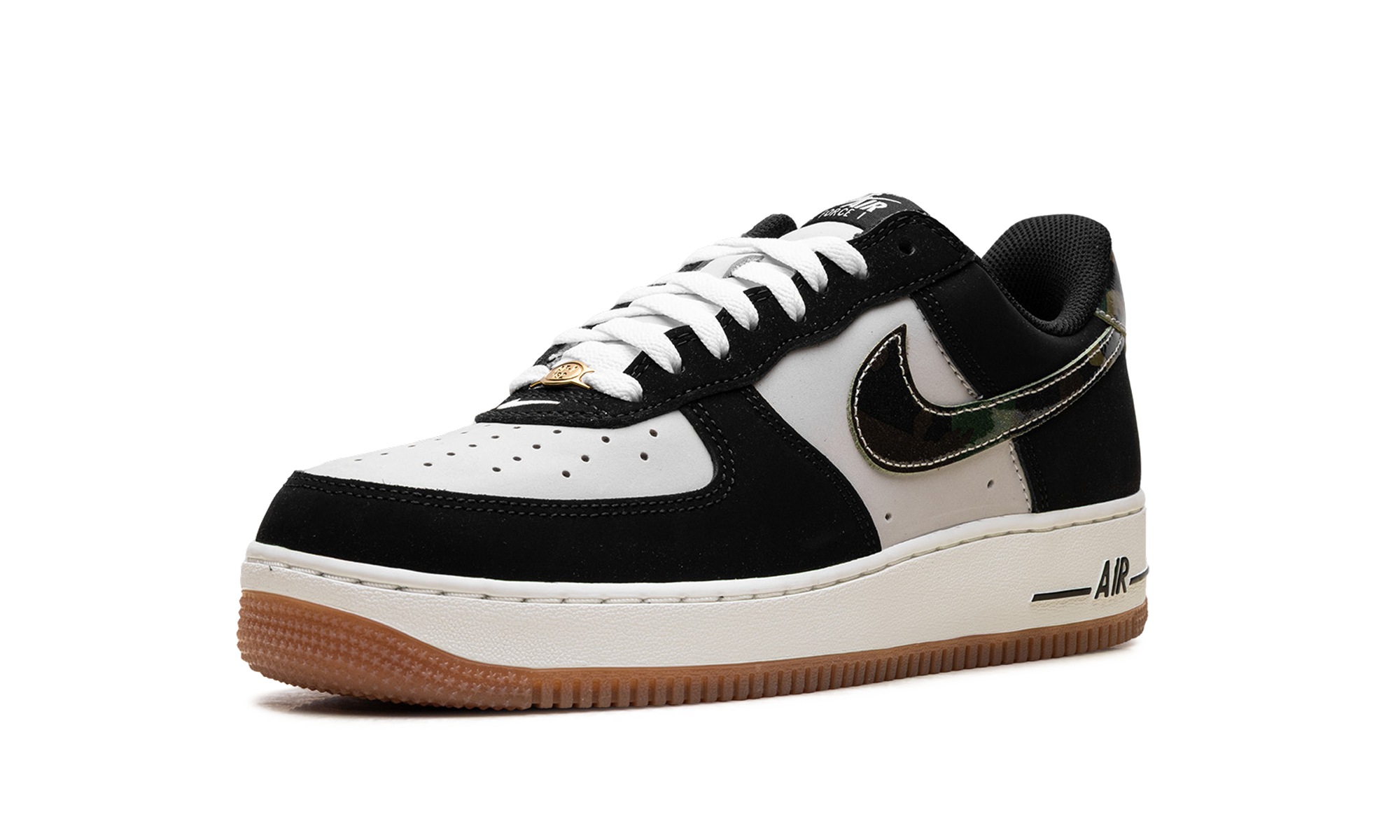 Nike Air Force 1 Low '07 LV8 Black Patent Camo Swoosh HQ1967 100