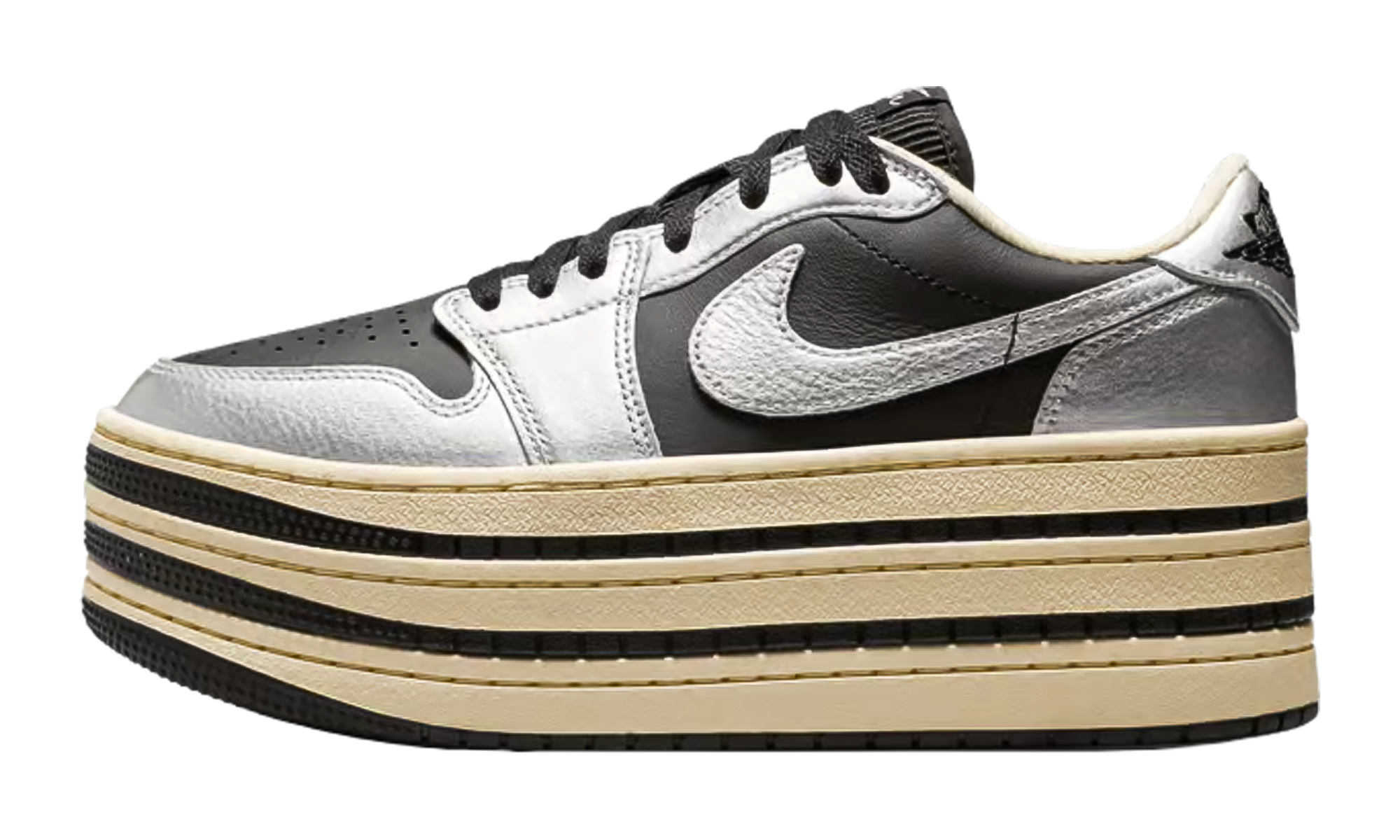 Air Jordan 1 Low Triple Stack WMNS Metallic Silver / Black HV8288 001