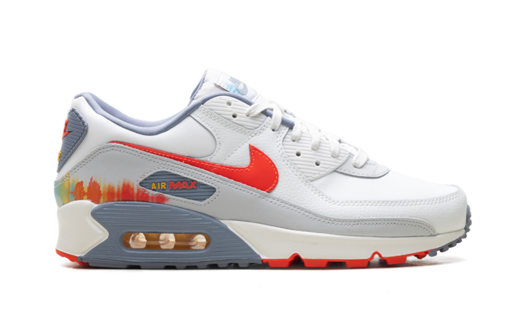 Nike Air Max 90 Premium Summit White Ashen Slate Pure Platinum Bright Crimson HJ9147 121