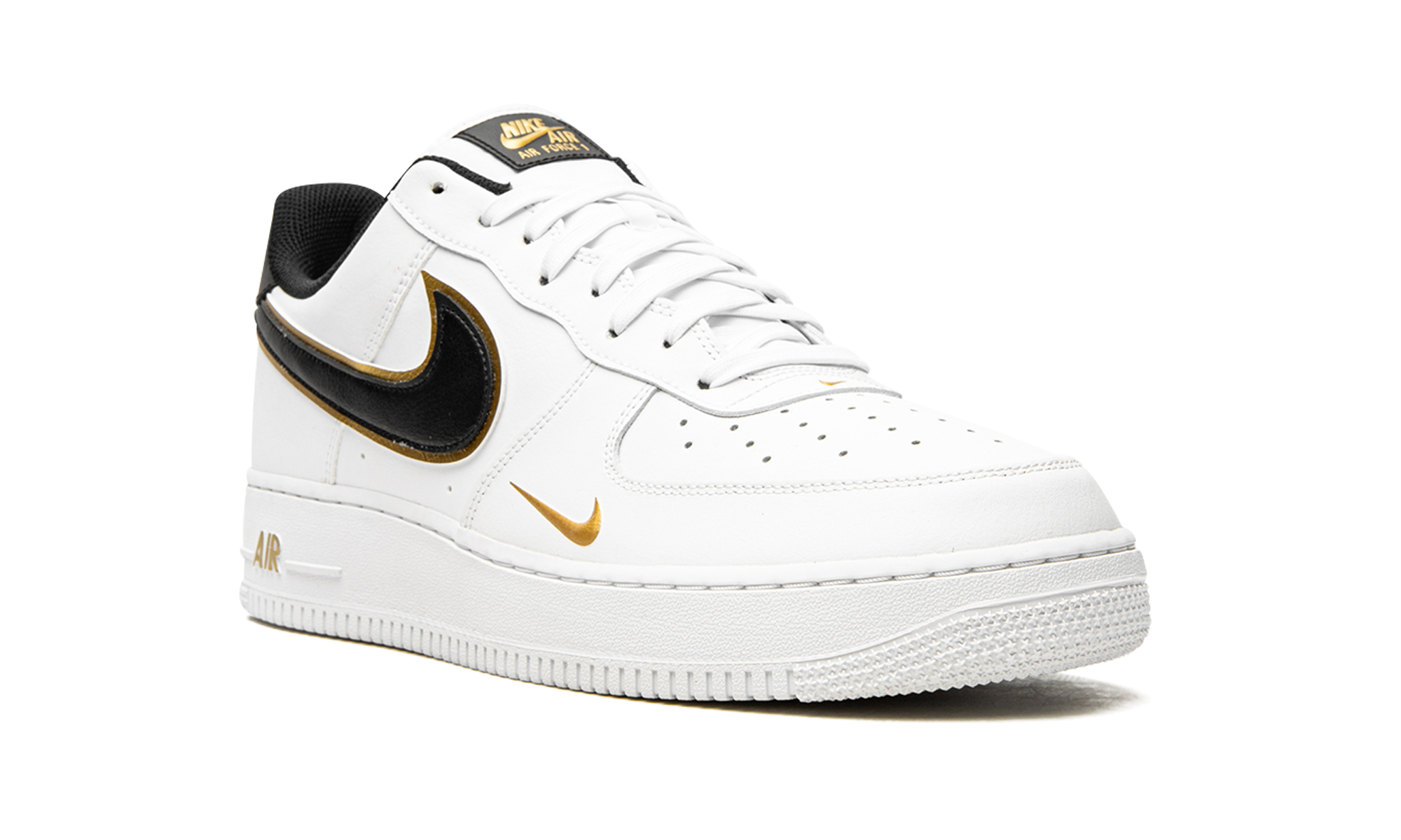 Nike Air Force 1 '07 LV8 Double Swoosh - White / Black / Gold DA8481 100