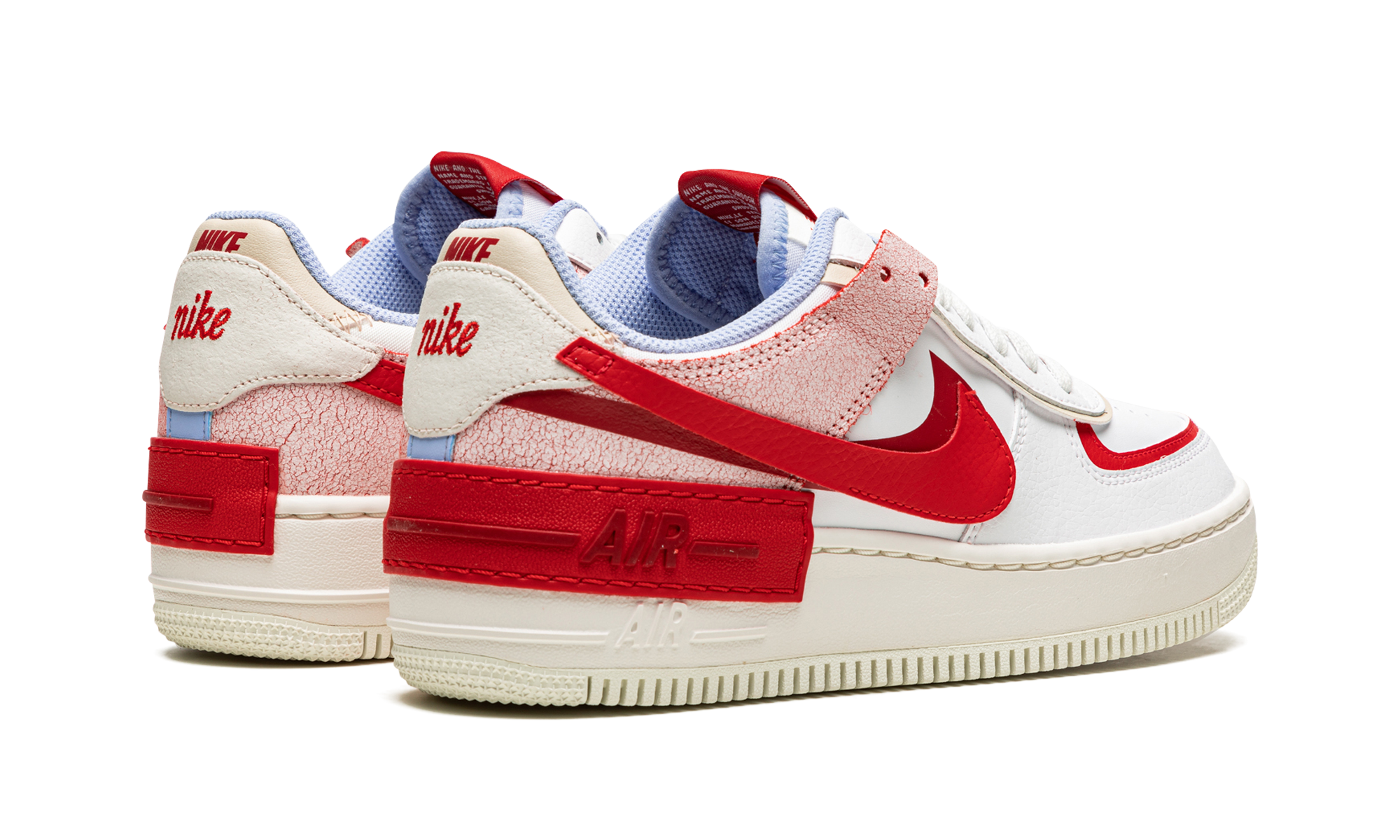 Nike AIR FORCE 1 LO SHADO MNS WMNS Red Cracked Leather CI0919 108
