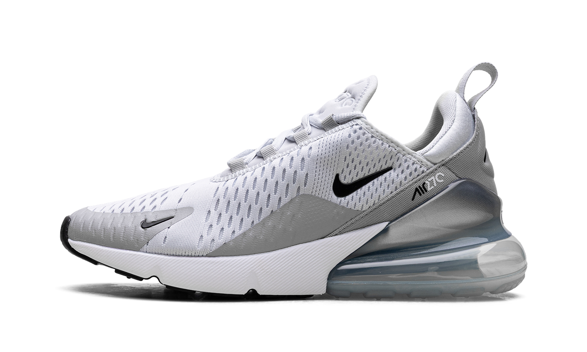 Nike Air Max 270 WMNS Pure Platinum Light Smoke Grey Metallic Silver Black AH6789 018