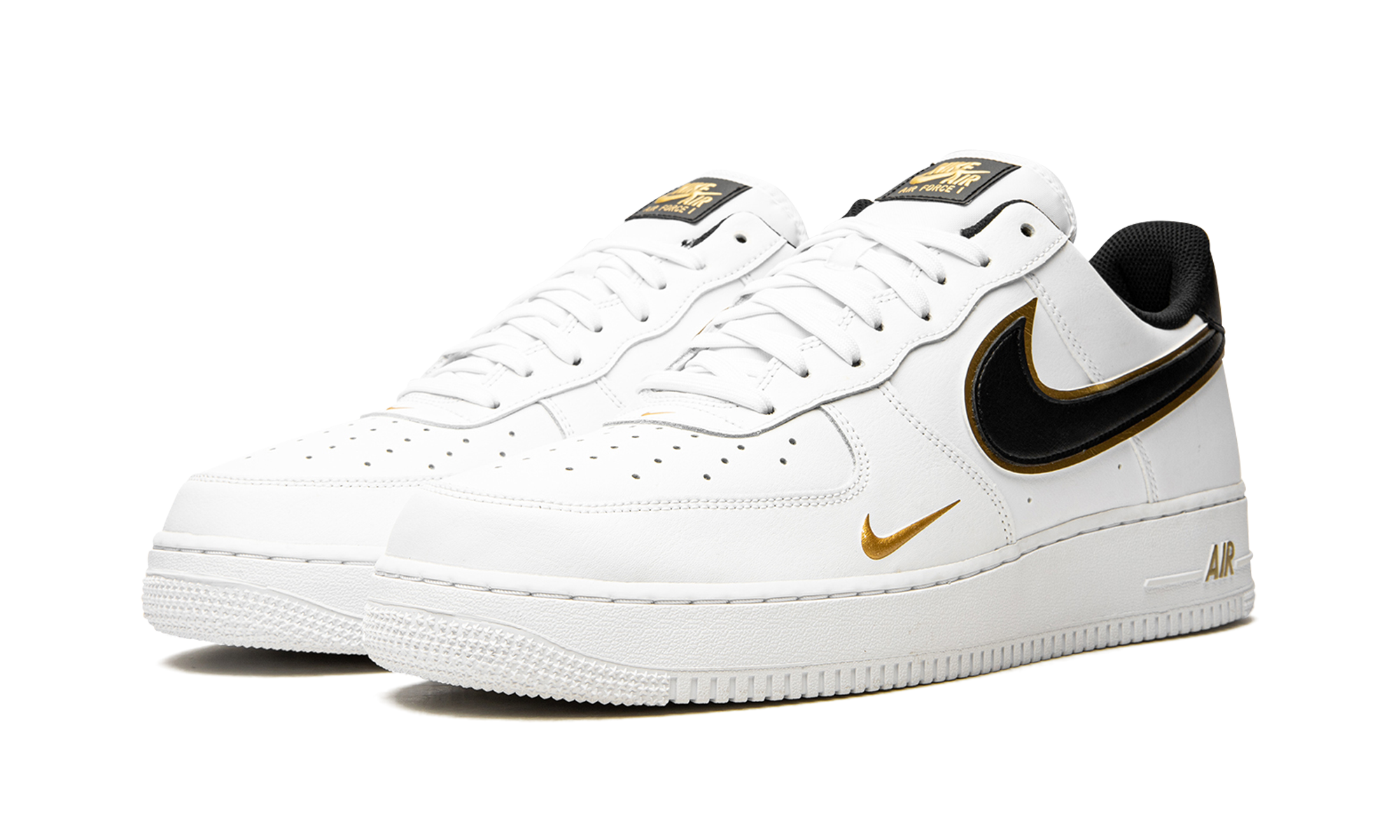 Nike Air Force 1 '07 LV8 Double Swoosh - White / Black / Gold DA8481 100
