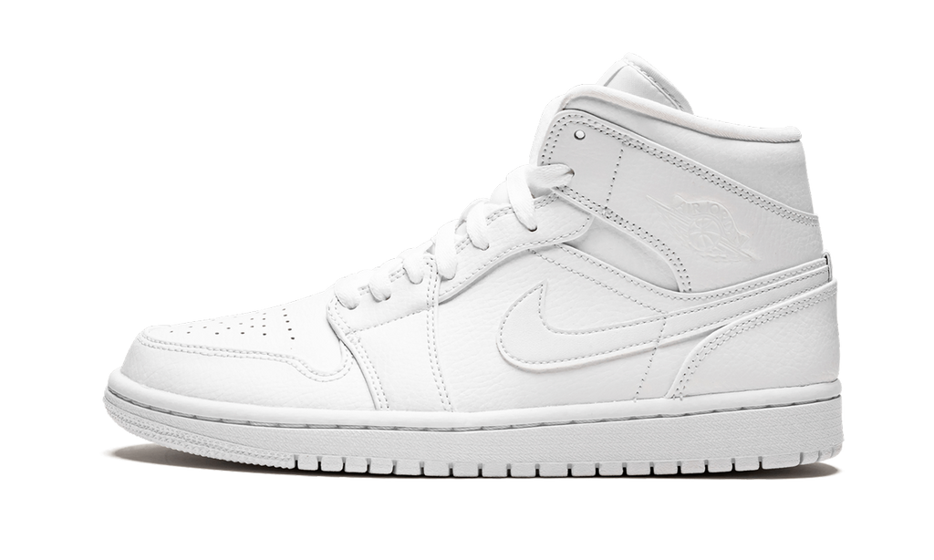 Air Jordan 1 Mid Triple White 554724 129