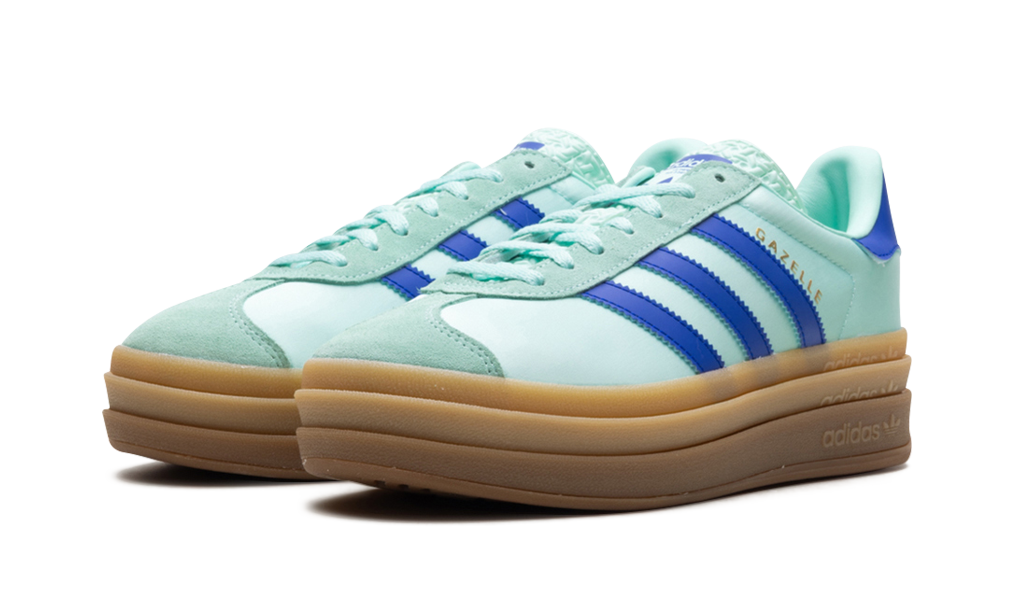 Adidas Gazelle Bold WMNS Clear Mint Lucid Blue Gold Metallic JI2702