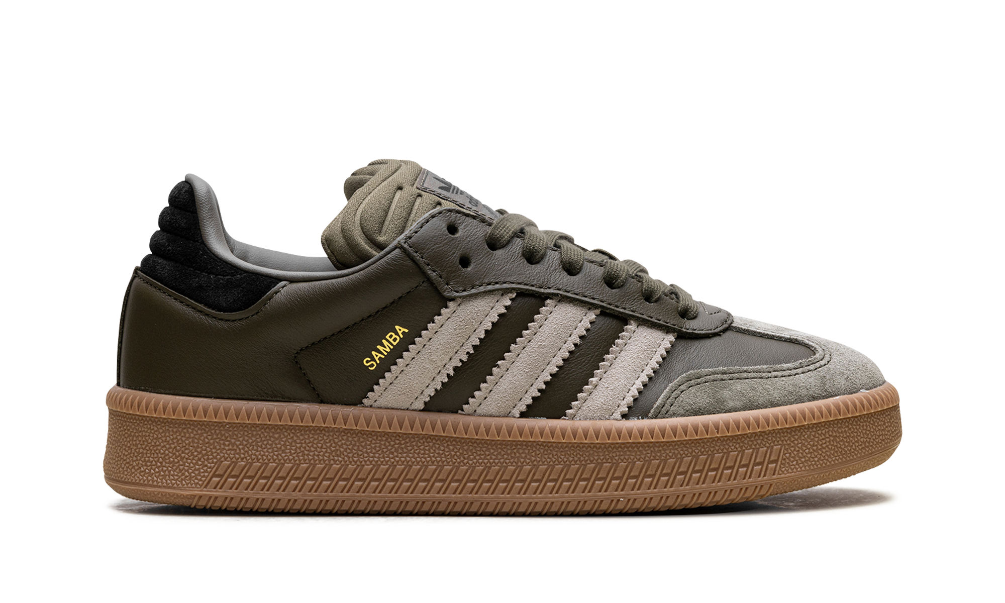 Adidas Samba XLG Olive Strata Wonder Beige Gold Metallic JQ2387