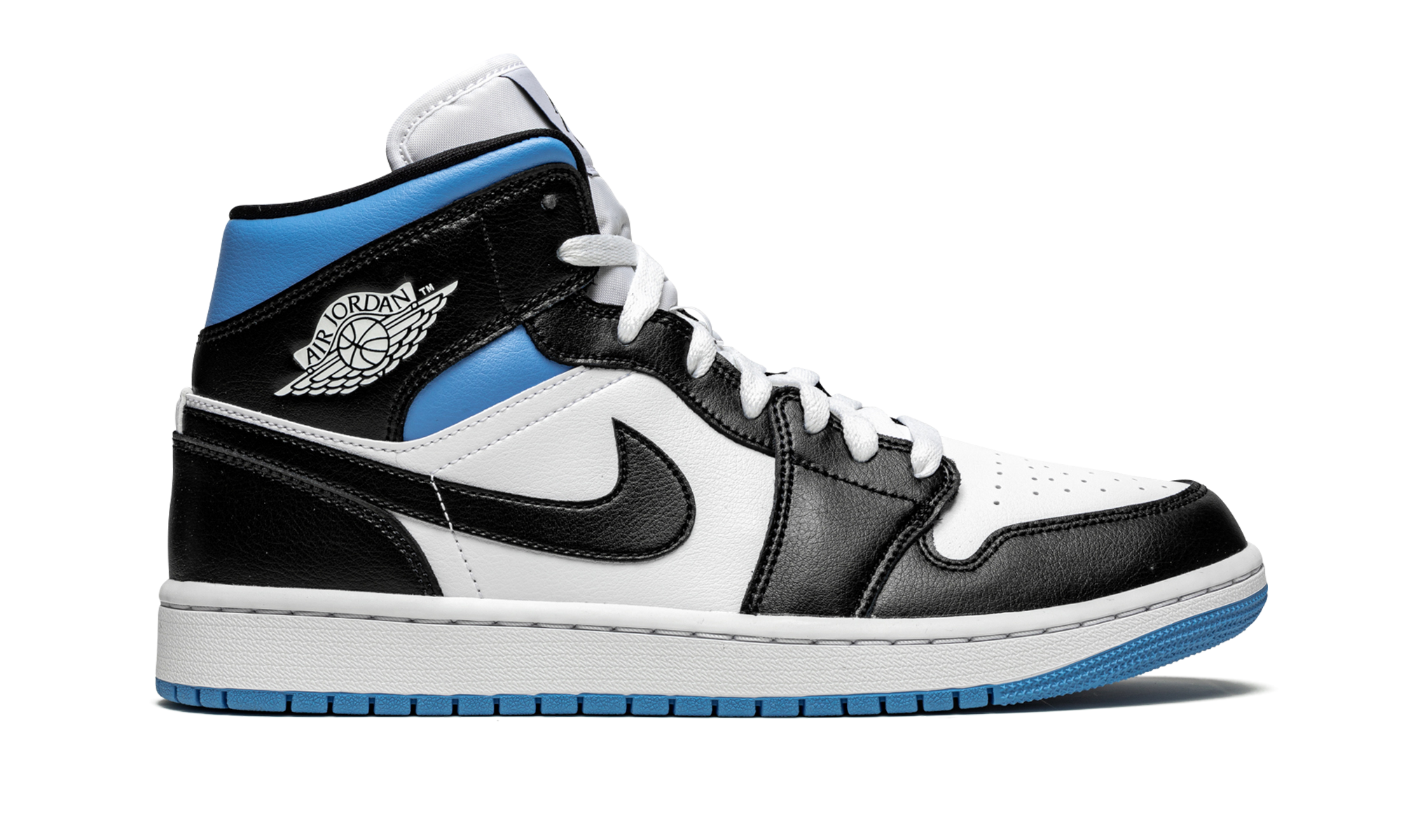 AIR JORDAN 1 MID WMNS Black / White / University Blue BQ6472 102