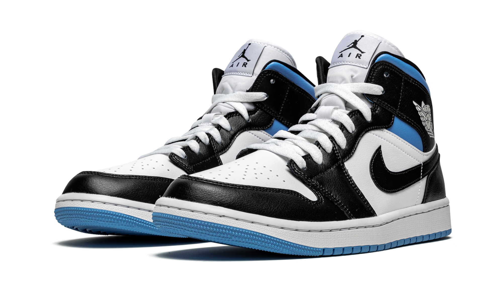 AIR JORDAN 1 MID WMNS Black / White / University Blue BQ6472 102