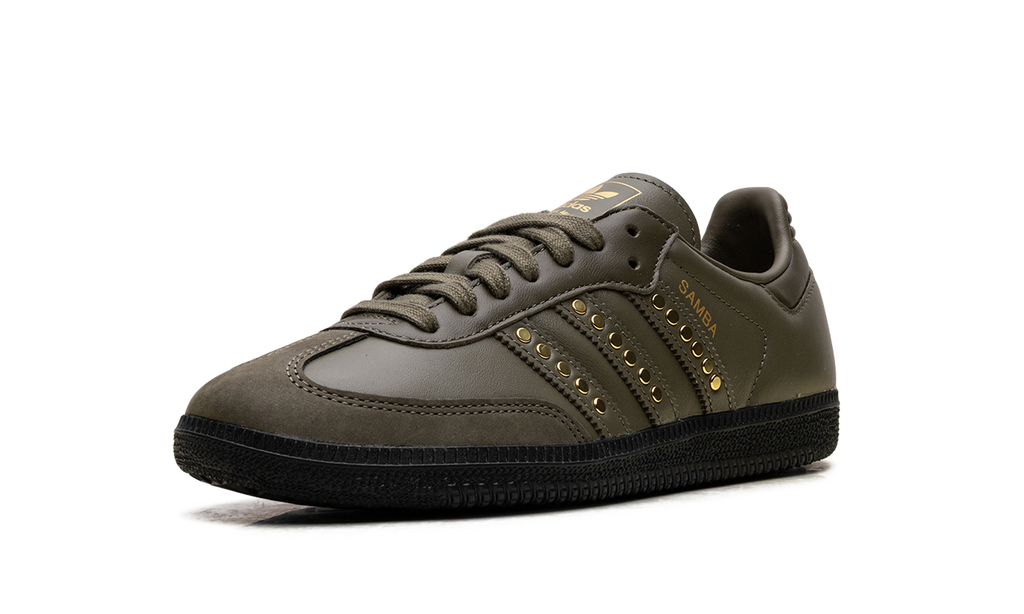 Adidas Samba OG WMNS Studded Stripes Dark Khaki Black JR8870