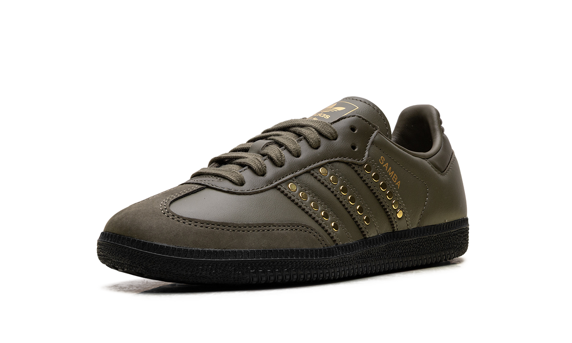 Adidas Samba OG WMNS Studded Stripes Dark Khaki Black JR8870