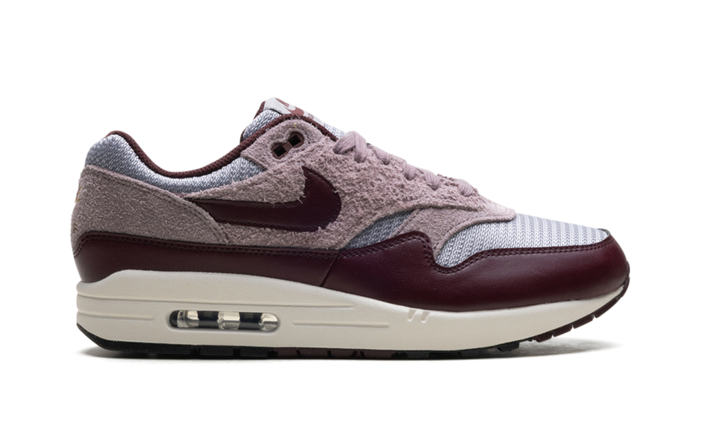 Nike Air Max 1 ESS PRM CEMENT GREY/BURGUNDY CRUSH FQ7327 001