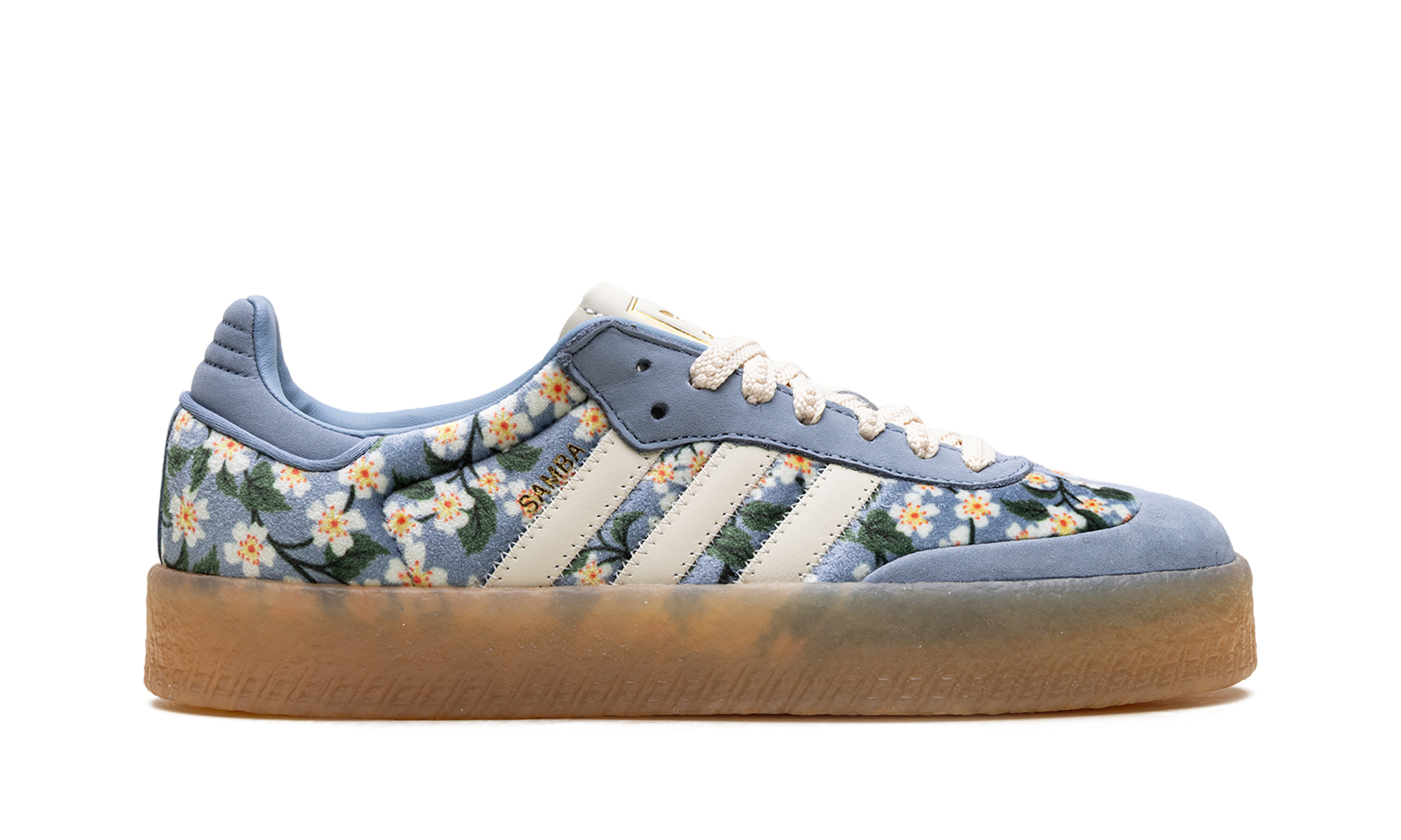 Adidas Sambae WMNS Liberty London Floral Embroidery Blue Cream White JQ6046