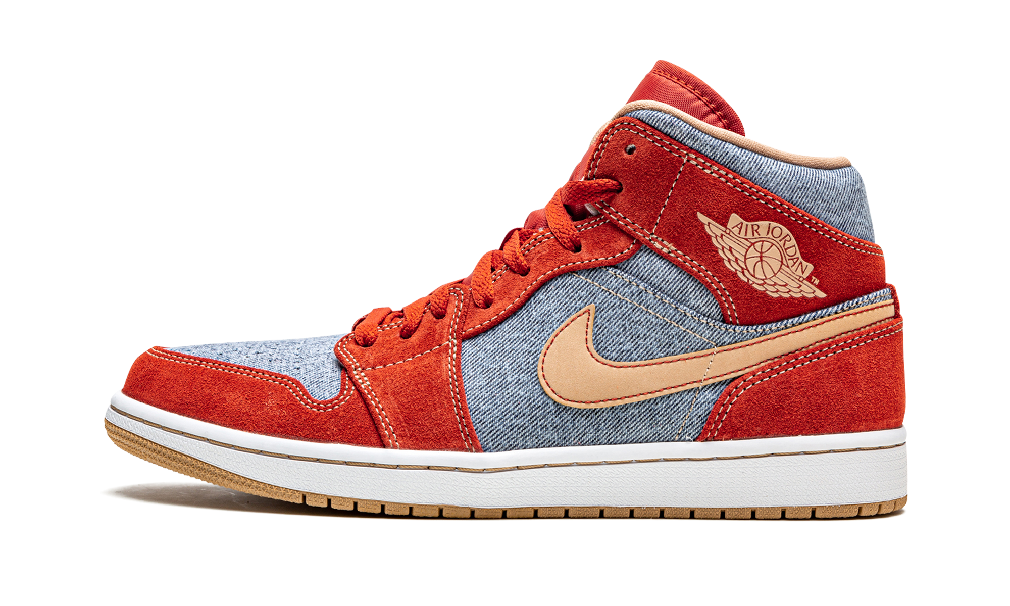 Air Jordan 1 Mid SE Denim Red Suede DM4352 600
