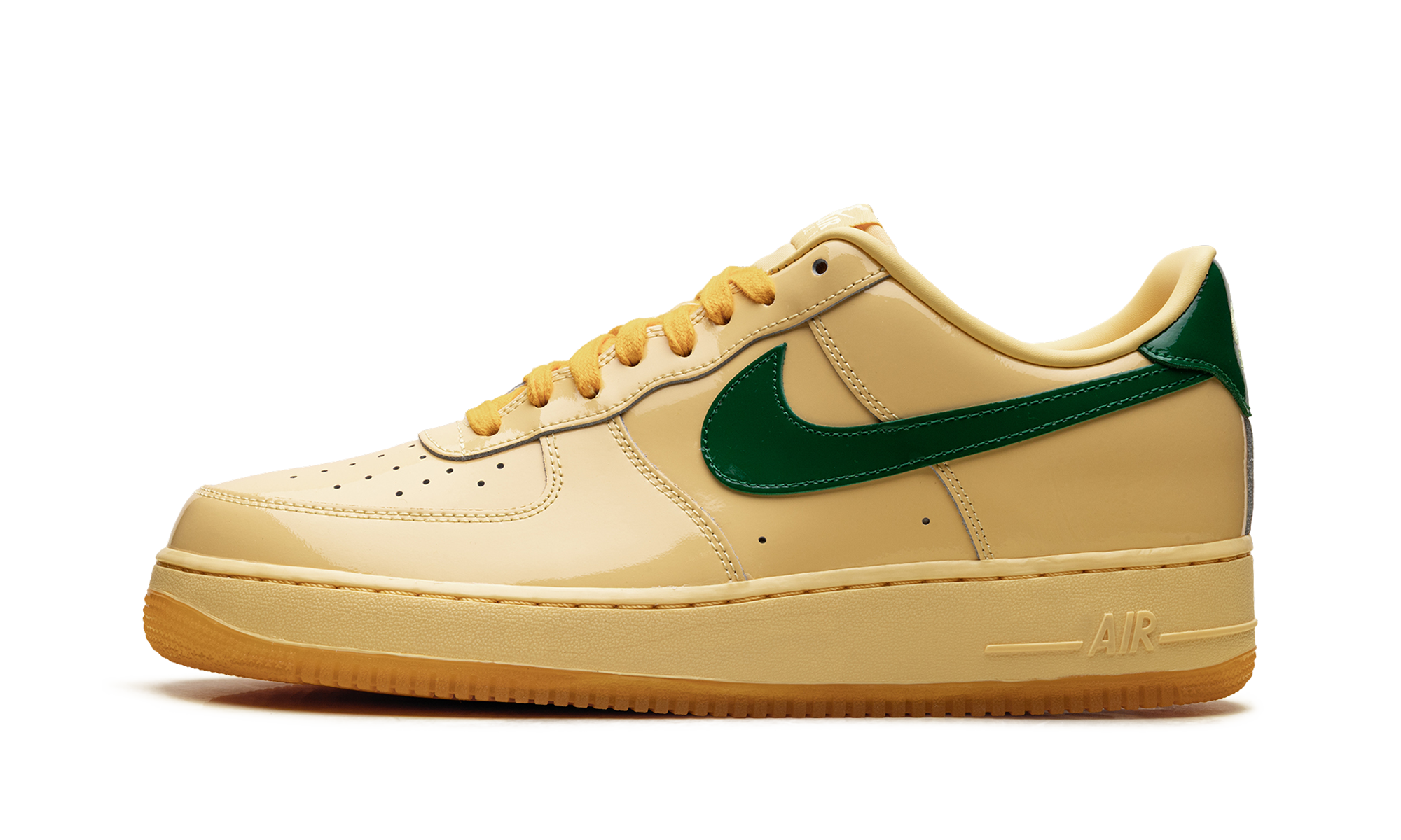 Nike Air Force 1 Low Patent Leather Topaz Gold Pine Green IO4489 700