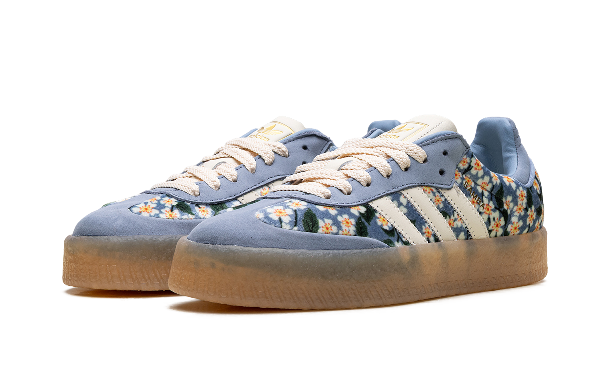 Adidas Sambae WMNS Liberty London Floral Embroidery Blue Cream White JQ6046