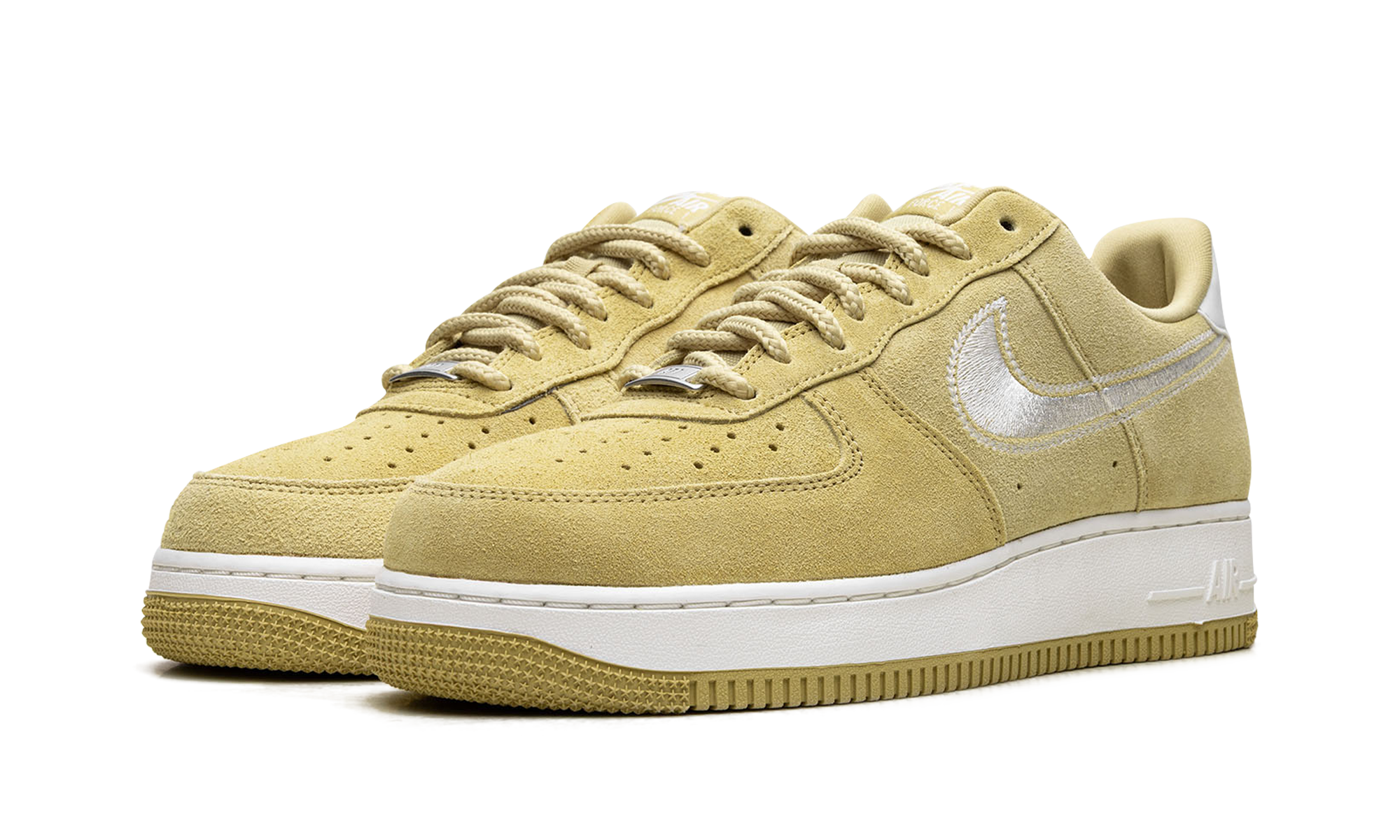 Nike Air Force 1 Low '07 LV8 Buff Gold Sail Embroidered Swoosh HJ4465 700