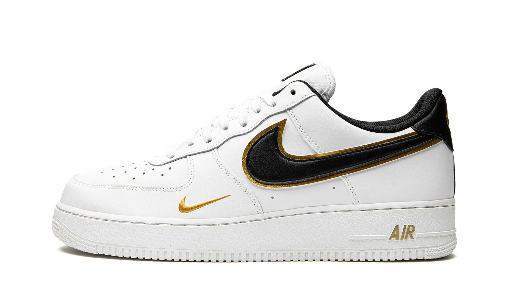 Nike Air Force 1 '07 LV8 Double Swoosh - White / Black / Gold DA8481 100