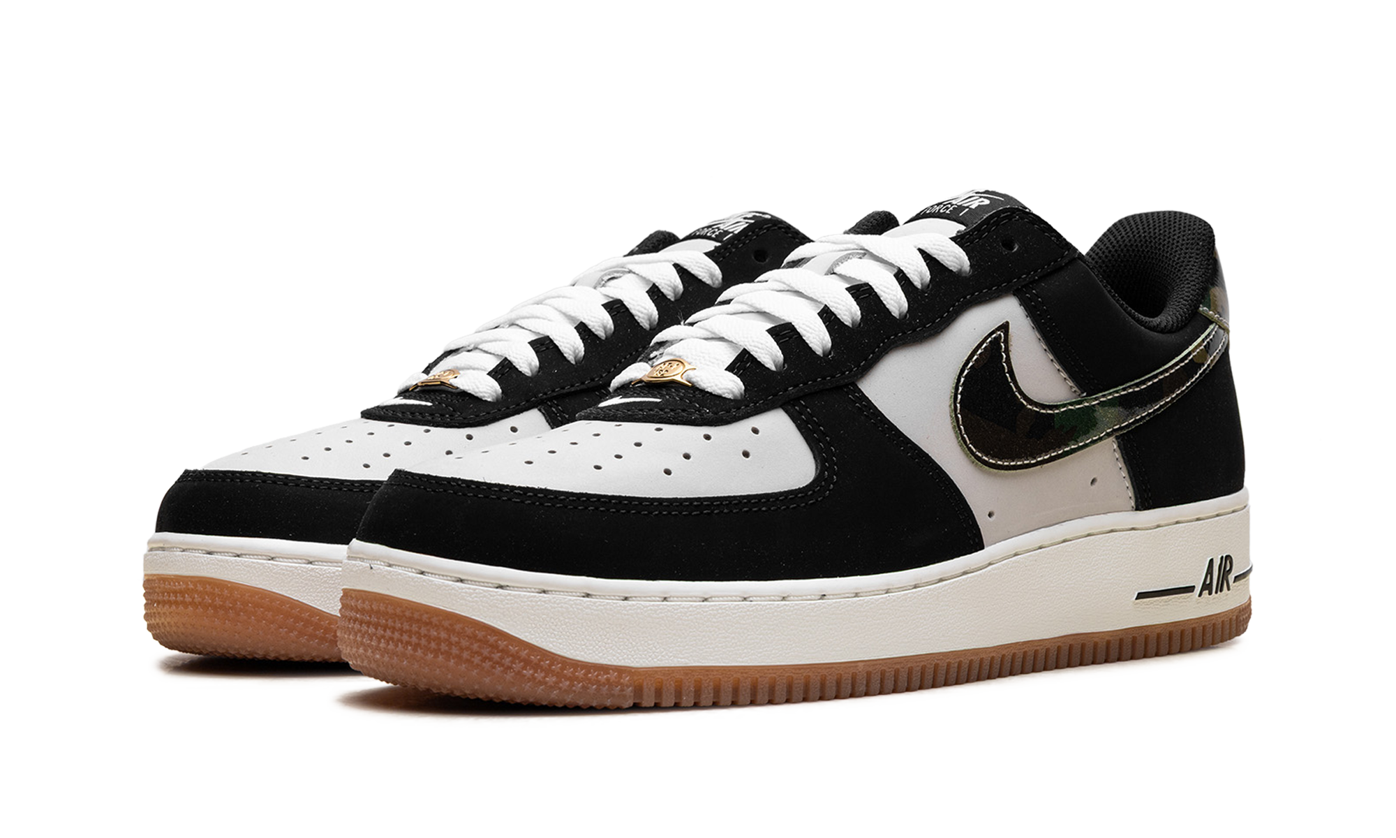 Nike Air Force 1 Low '07 LV8 Black Patent Camo Swoosh HQ1967 100